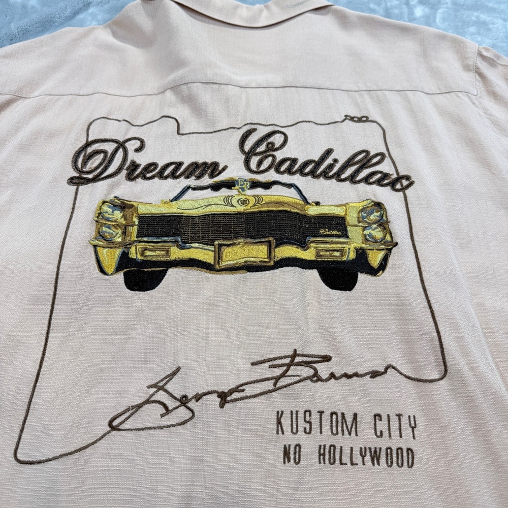 Deluxe‎ by BC Ethic Men's XL Silk Button Up Shirt Dream Cadillac Embroidery
